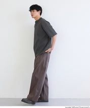 男裝彈性華格夫亨利領短袖上衣