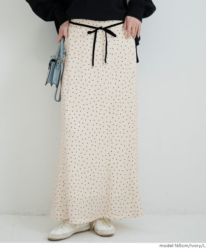 日系水玉綁帶魚尾裙