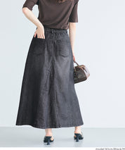 極輕無重力 A字傘裙 (Summer denim flared skirt)