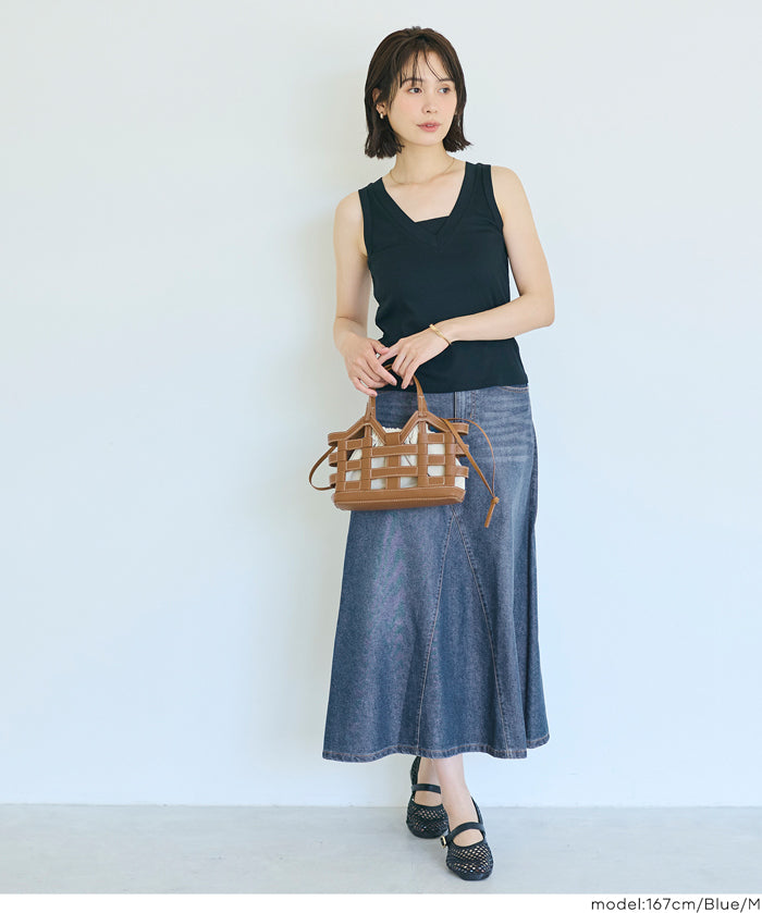 極輕無重力 A字傘裙 (Summer denim flared skirt)