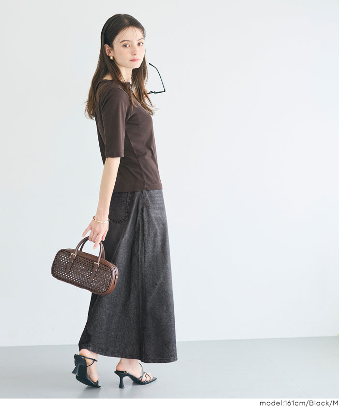 極輕無重力 A字傘裙 (Summer denim flared skirt)