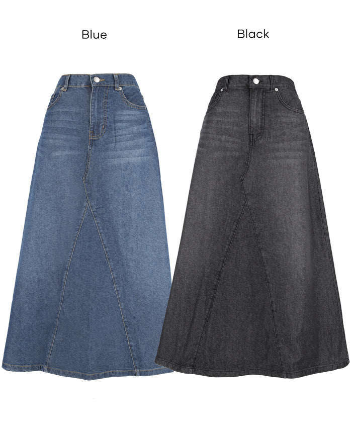 極輕無重力 A字傘裙 (Summer denim flared skirt)