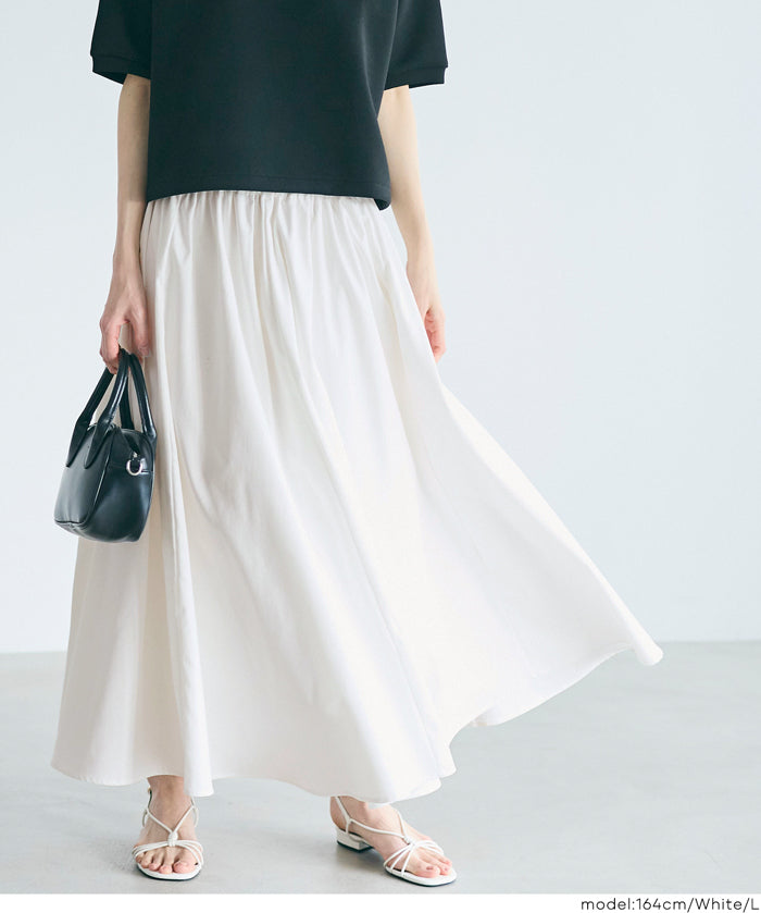 日系優雅澎感白色傘裙
