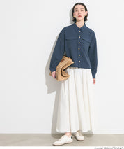 日系優雅澎感白色傘裙