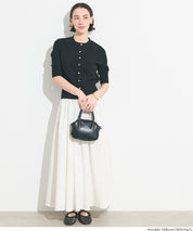 日系優雅澎感白色傘裙