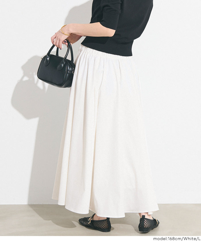 日系優雅澎感白色傘裙