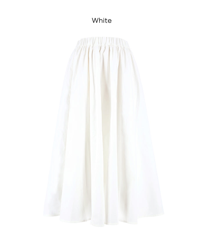 日系優雅澎感白色傘裙
