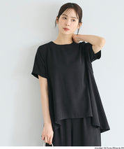 日系A字皺感緞面質感短袖娃娃衫 (Crinkled satin flared Top)