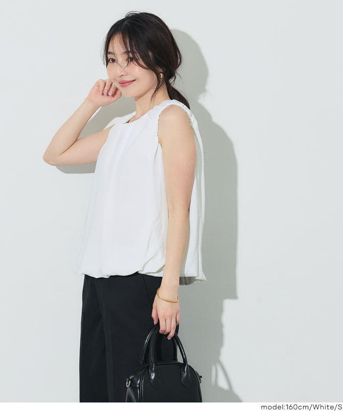 甜美氣球下擺無袖背心 (Balloon sleeveless blouse)