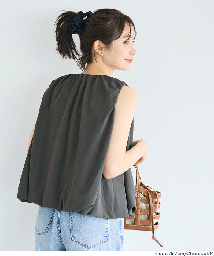 甜美氣球下擺無袖背心 (Balloon sleeveless blouse)