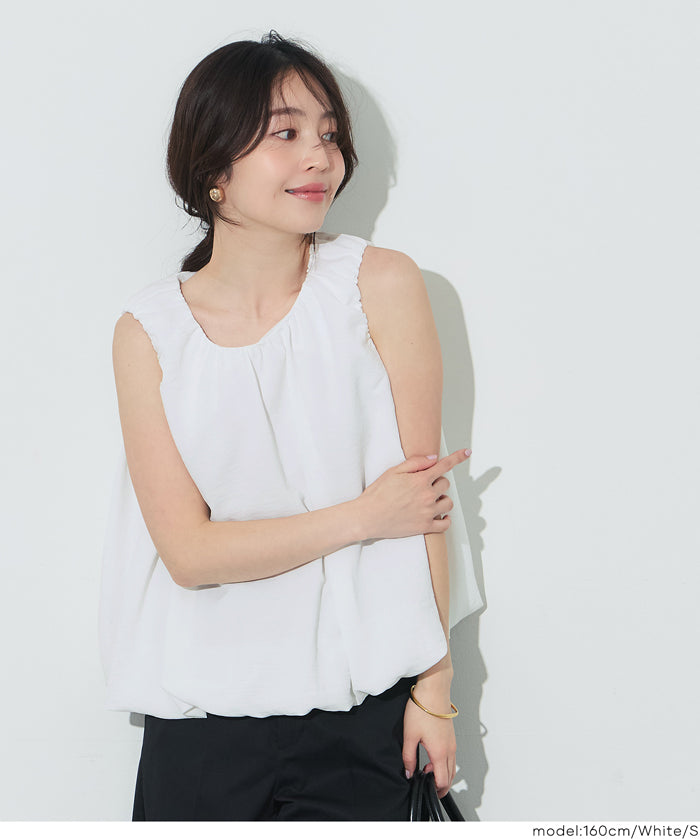 甜美氣球下擺無袖背心 (Balloon sleeveless blouse)