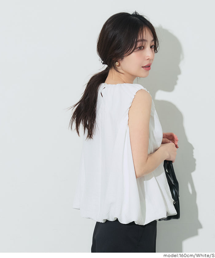 甜美氣球下擺無袖背心 (Balloon sleeveless blouse)