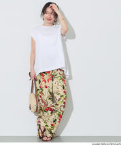 背後抓皺拼接無袖上衣 (Back-gathered roll-up sleeve T-shirt)