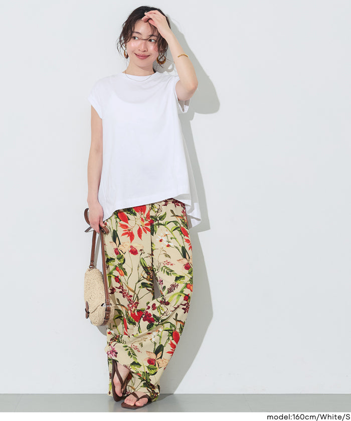 背後抓皺拼接無袖上衣 (Back-gathered roll-up sleeve T-shirt)