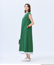 休閒棉質無袖連衣裙
