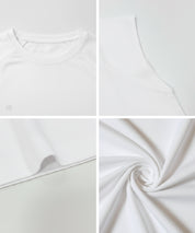 棉質淨色圓領法式袖T恤 (Smooth raglan sleeveless top)