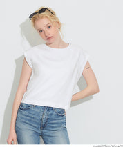棉質淨色圓領法式袖T恤 (Smooth raglan sleeveless top)