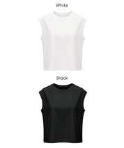 棉質淨色圓領法式袖T恤 (Smooth raglan sleeveless top)