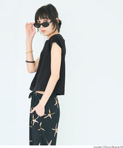 棉質淨色圓領法式袖T恤 (Smooth raglan sleeveless top)
