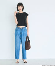 棉質淨色圓領法式袖T恤 (Smooth raglan sleeveless top)