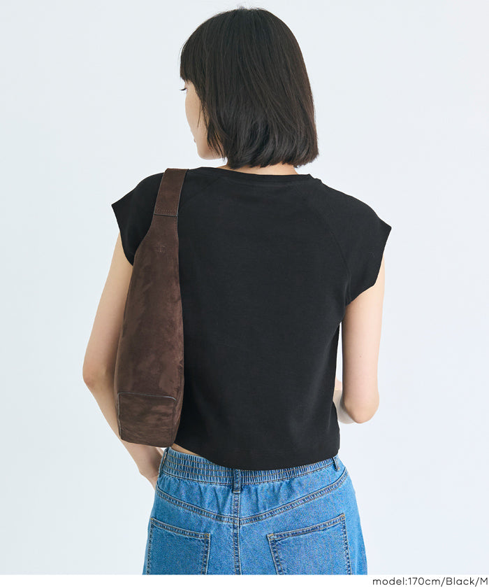 棉質淨色圓領法式袖T恤 (Smooth raglan sleeveless top)