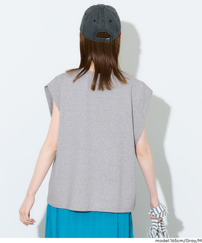 【重磅棉】棉質圓領法式袖T恤 (Heavyweight sleeveless)