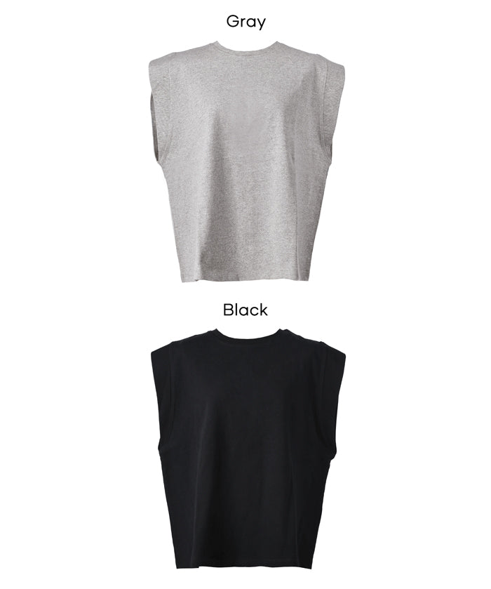 【重磅棉】棉質圓領法式袖T恤 (Heavyweight sleeveless)