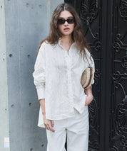 森系棉質蕾絲長袖襯衫