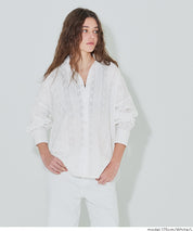 森系棉質蕾絲長袖襯衫