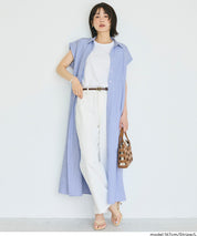 日系長版短袖襯衫連衣裙(Tucked Shirt Dress)