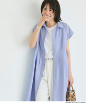 日系長版短袖襯衫連衣裙(Tucked Shirt Dress)