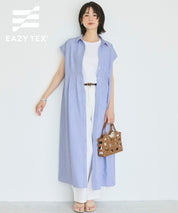 日系長版短袖襯衫連衣裙(Tucked Shirt Dress)