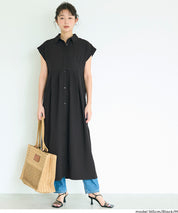 日系長版短袖襯衫連衣裙(Tucked Shirt Dress)