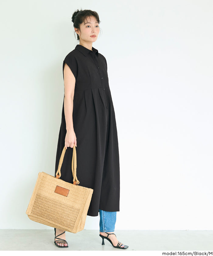 日系長版短袖襯衫連衣裙(Tucked Shirt Dress)