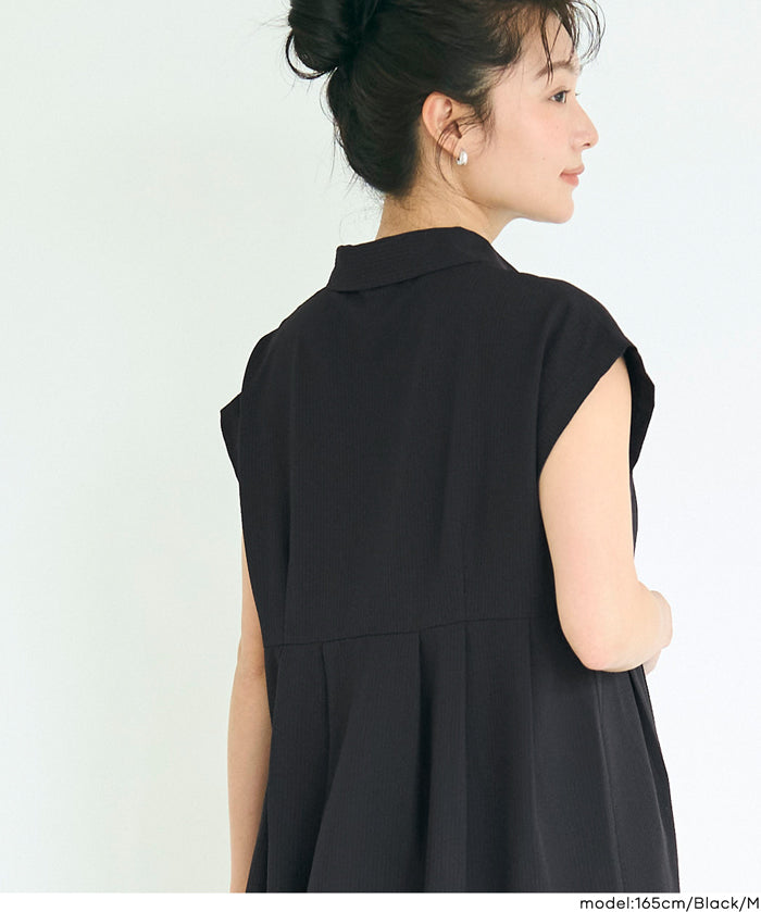 日系長版短袖襯衫連衣裙(Tucked Shirt Dress)