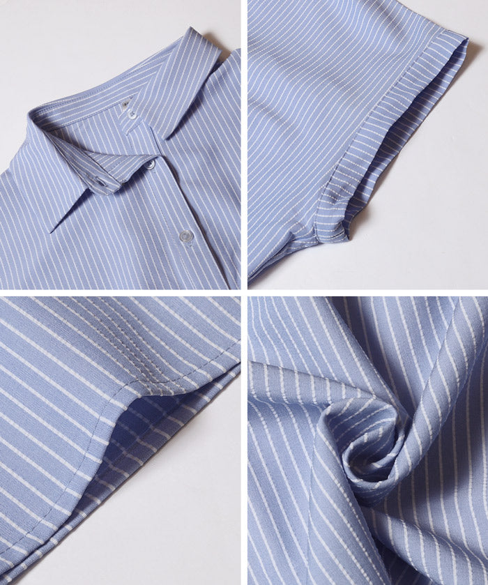 日系長版短袖襯衫連衣裙(Tucked Shirt Dress)