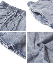水洗牛仔抽繩A字長裙 (Flowy denim flared skirt)