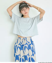 渡假感花樣休閒寬褲 (Rayon geometric pattern pants)