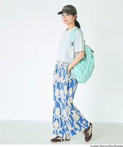 渡假感花樣休閒寬褲 (Rayon geometric pattern pants)