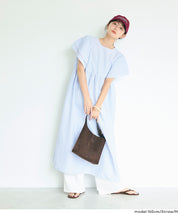 日系凹凸肌理荷葉袖娃娃拼接連身裙 (Soccer flared sleeve dress)