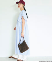 日系凹凸肌理荷葉袖娃娃拼接連身裙 (Soccer flared sleeve dress)
