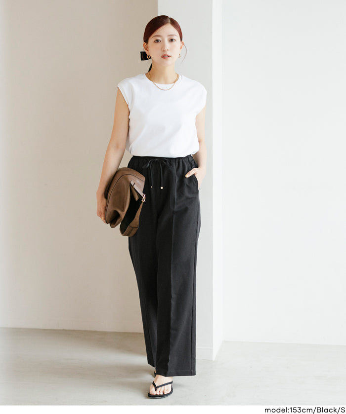 3D美腿涼感抽繩通勤西裝寬褲 (3D Summer Wide Pants)