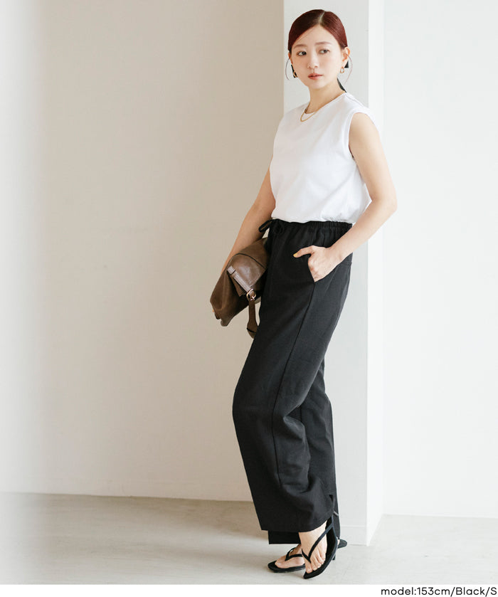 3D美腿涼感抽繩通勤西裝寬褲 (3D Summer Wide Pants)