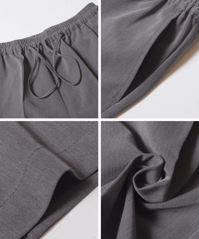 3D美腿涼感抽繩通勤西裝寬褲 (3D Summer Wide Pants)