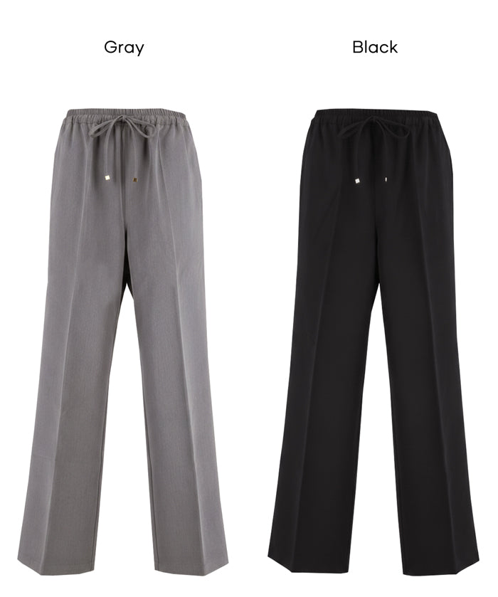 3D美腿涼感抽繩通勤西裝寬褲 (3D Summer Wide Pants)
