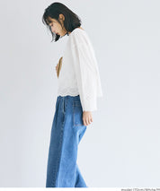 森系棉質蕾絲長袖上衣