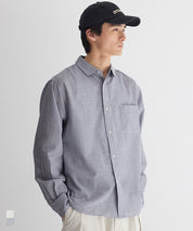 ［特價$229→$179］男裝輕盈棉質直條紋長袖襯衫