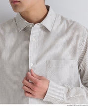 ［特價$229→$179］男裝輕盈棉質直條紋長袖襯衫