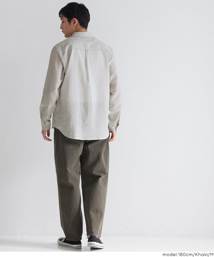 ［特價$229→$179］男裝輕盈棉質直條紋長袖襯衫