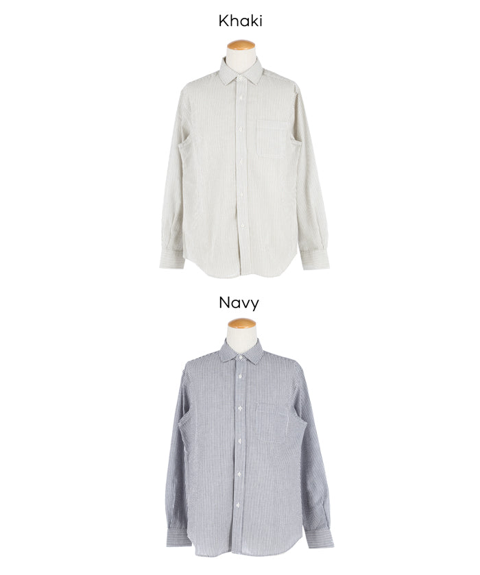 ［特價$229→$179］男裝輕盈棉質直條紋長袖襯衫